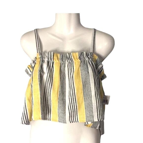 IRIS Juniors Linen Blend Striped Crop Top Juniors Summer Juniors XL - Picture 1 of 7